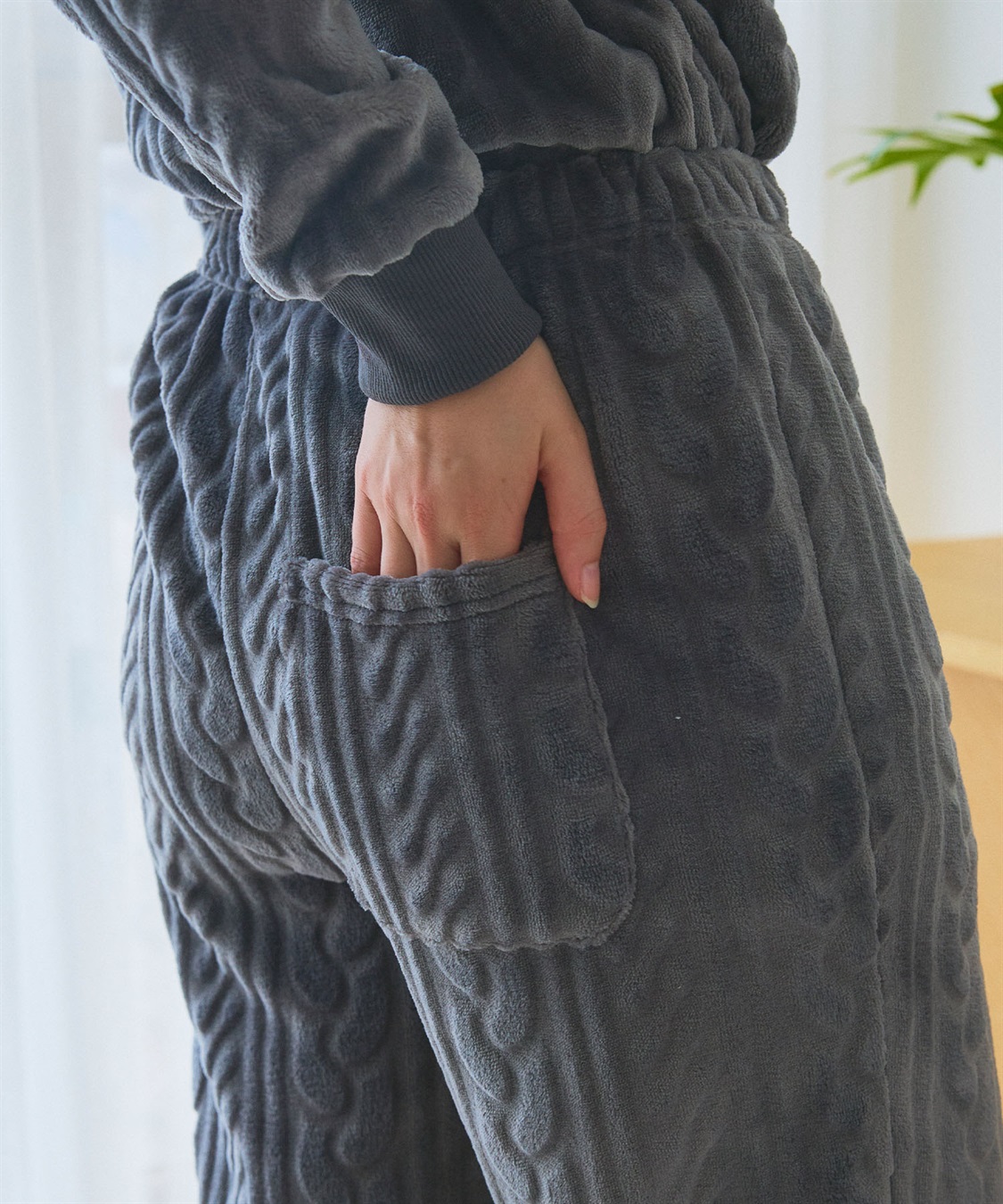 chara station 【PEANUTS/ピーナッツ】SNOOPY/スヌーピーケーブル編みフリースロングパンツ/ルームウェア（上下別売り_sub_14