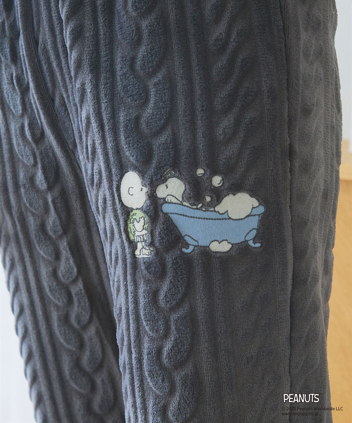 chara station 【PEANUTS/ピーナッツ】SNOOPY/スヌーピーケーブル編みフリースロングパンツ/ルームウェア（上下別売り_sub_15