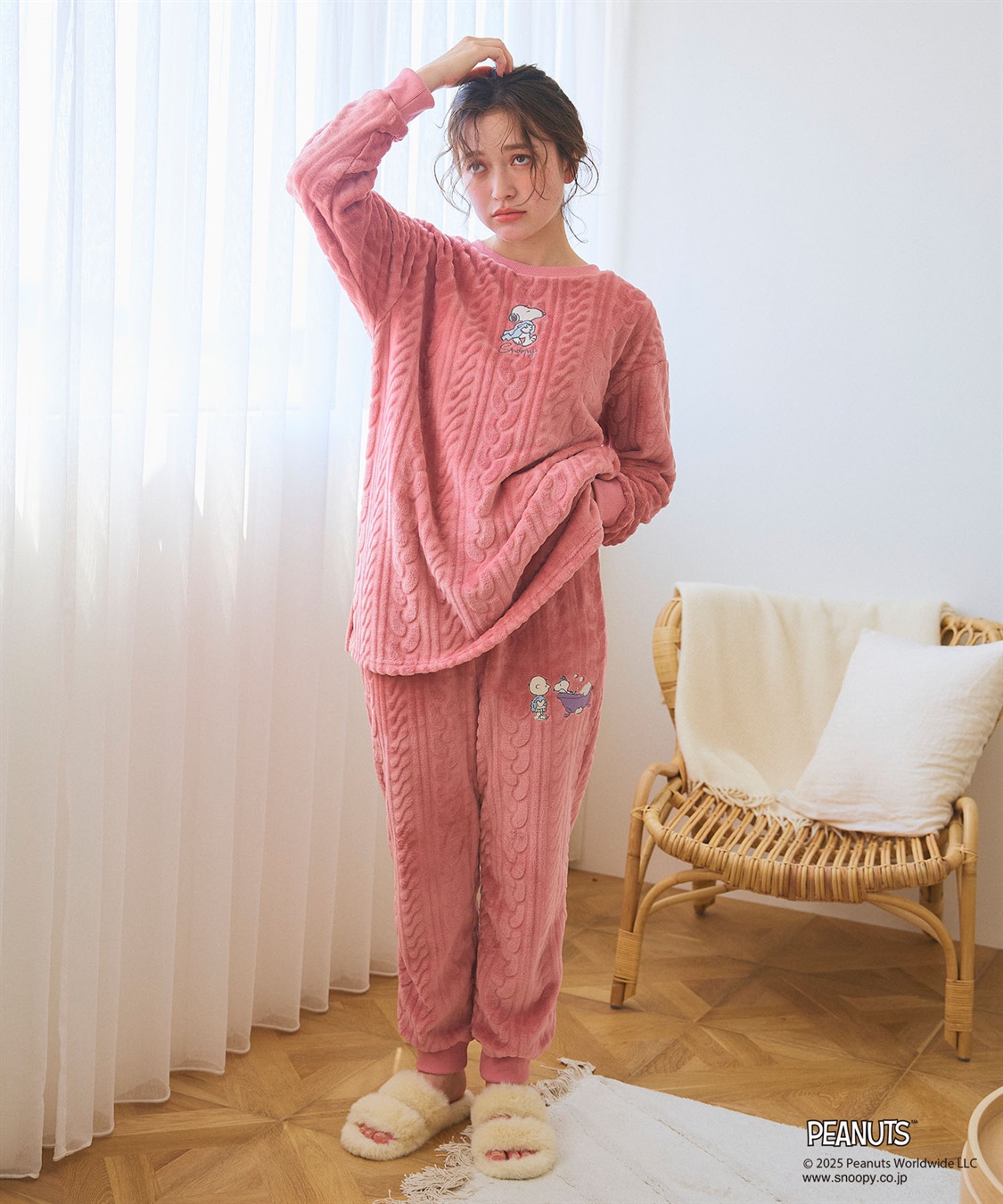 chara station 【PEANUTS/ピーナッツ】SNOOPY/スヌーピーケーブル編みフリースロングパンツ/ルームウェア（上下別売り_sub_22