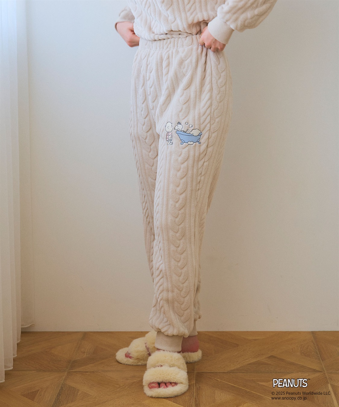 chara station 【PEANUTS/ピーナッツ】SNOOPY/スヌーピーケーブル編みフリースロングパンツ/ルームウェア（上下別売り_sub_24