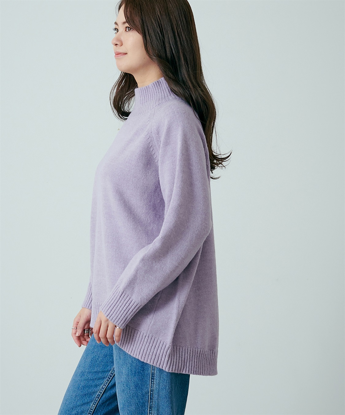 anyfee】ハイネックラグランニット Life Style by cross marche 