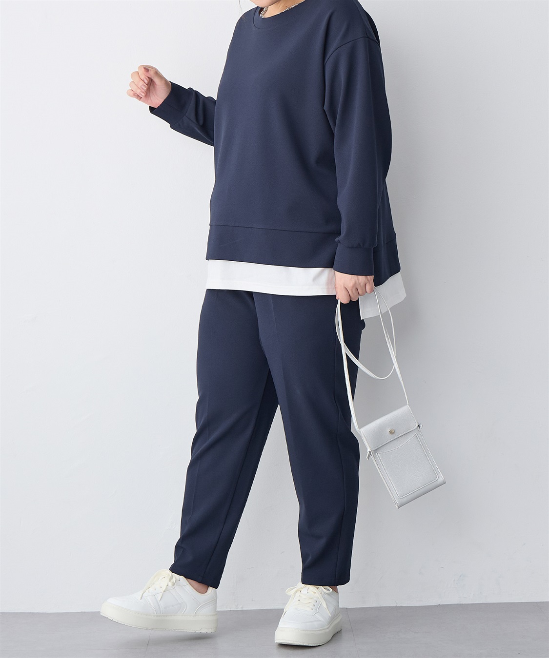 anyfee 【anyfee/プラスサイズ】ニットジョーゼットレイヤード風トップス_sub_12