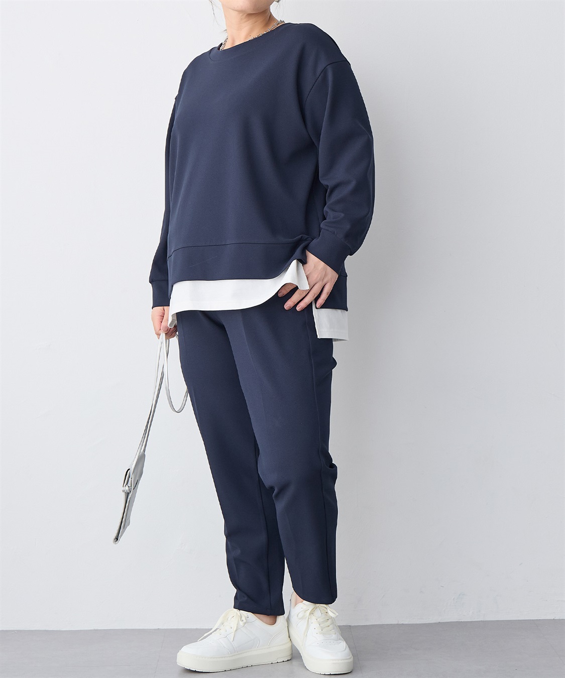 anyfee 【anyfee/プラスサイズ】ニットジョーゼットレイヤード風トップス_sub_14