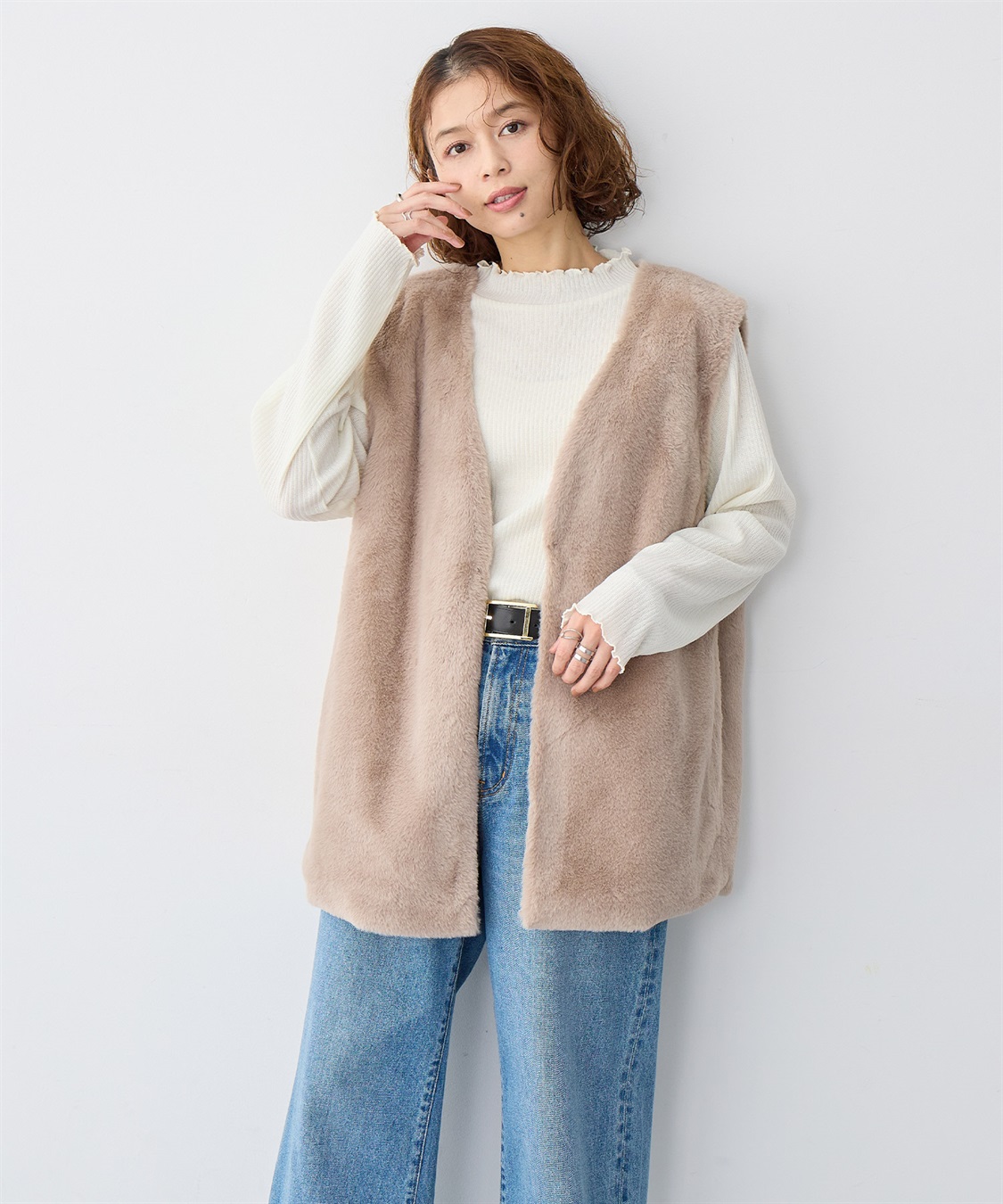 anyfee 【anyfee/大きいサイズ】エコファーベスト_sub_1