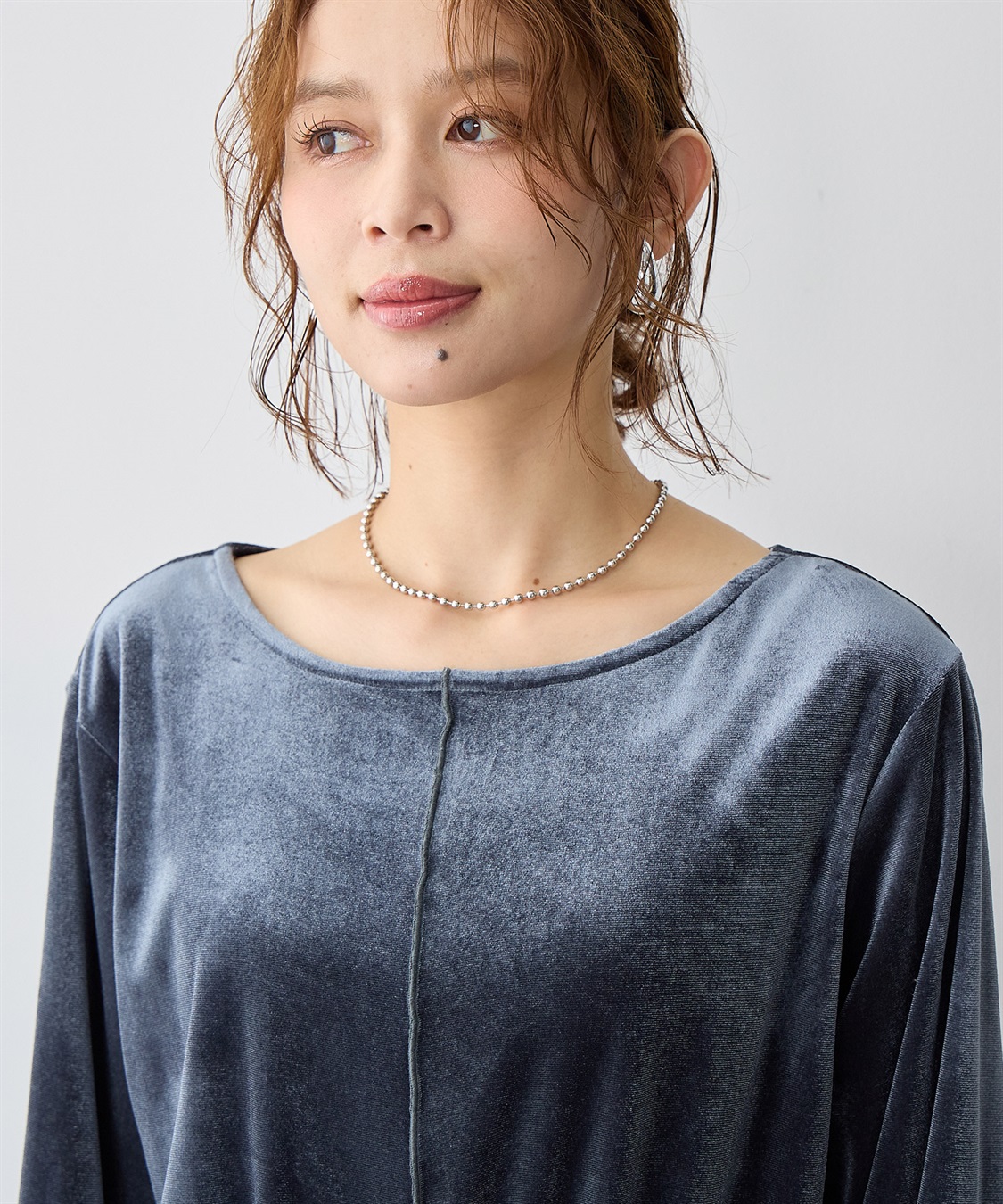 Life Style by cross marche 【anyfee/大きいサイズ】ベロアボートネックトップス_sub_8