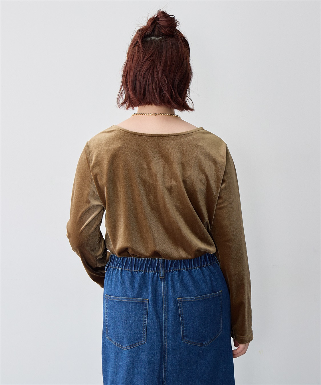 Life Style by cross marche 【anyfee/大きいサイズ】ベロアボートネックトップス_sub_13