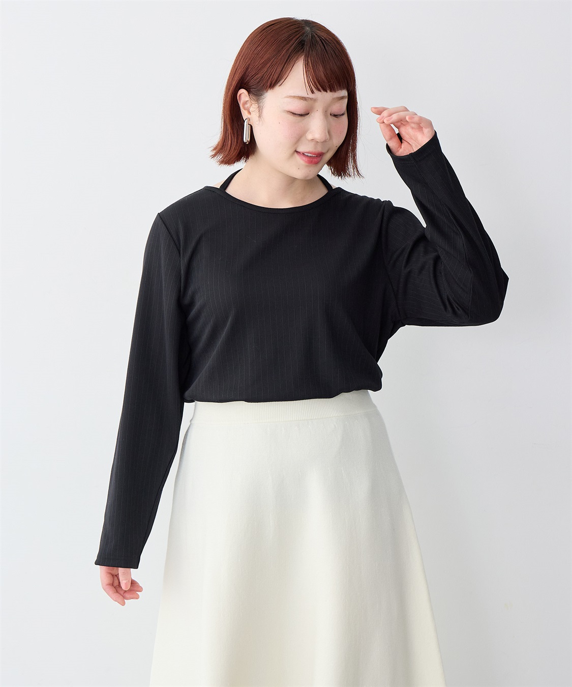 anyfee 【anyfee/大きいサイズ】ホルターネック長袖トップス_sub_11