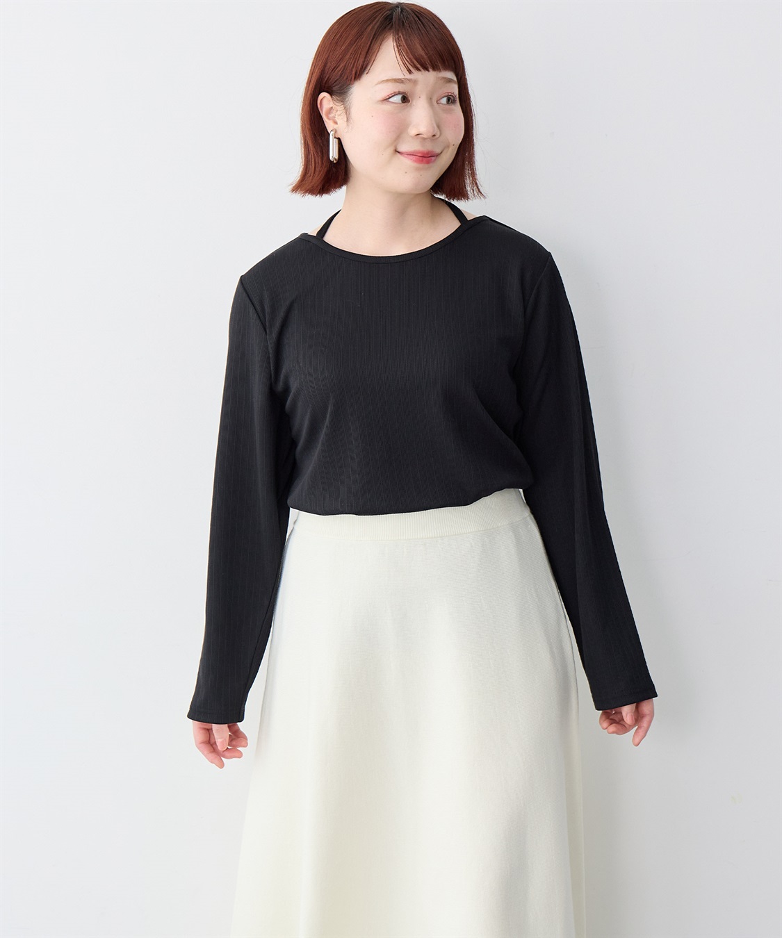 anyfee 【anyfee/大きいサイズ】ホルターネック長袖トップス_sub_12