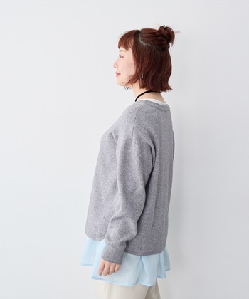 anyfee 【anyfee/大きいサイズ】シアードッキング長袖レイヤードTシャツ/チュニック《ニット別売り》_subthumb_14