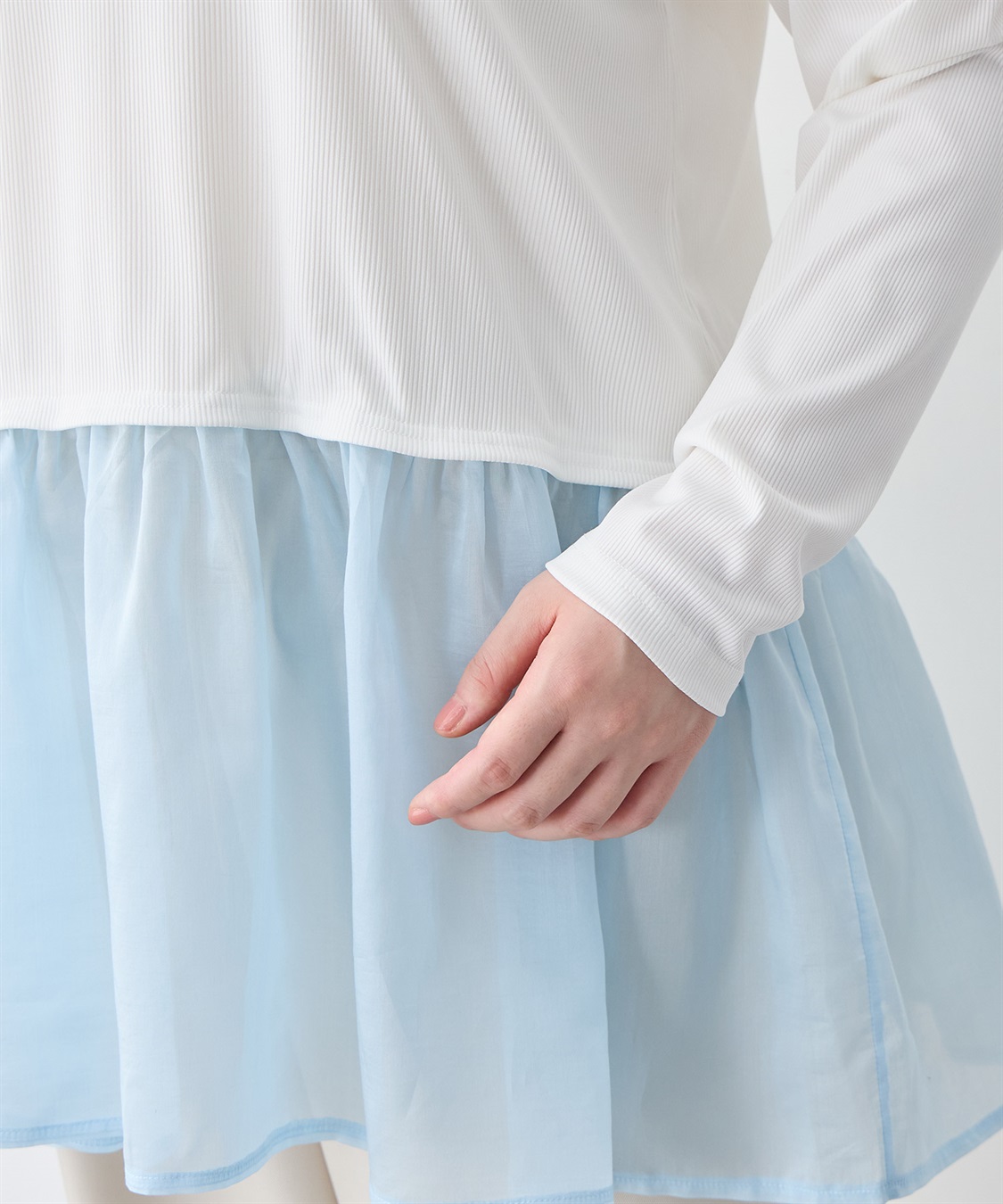 anyfee 【anyfee/大きいサイズ】シアードッキング長袖レイヤードTシャツ/チュニック《ニット別売り》_sub_23