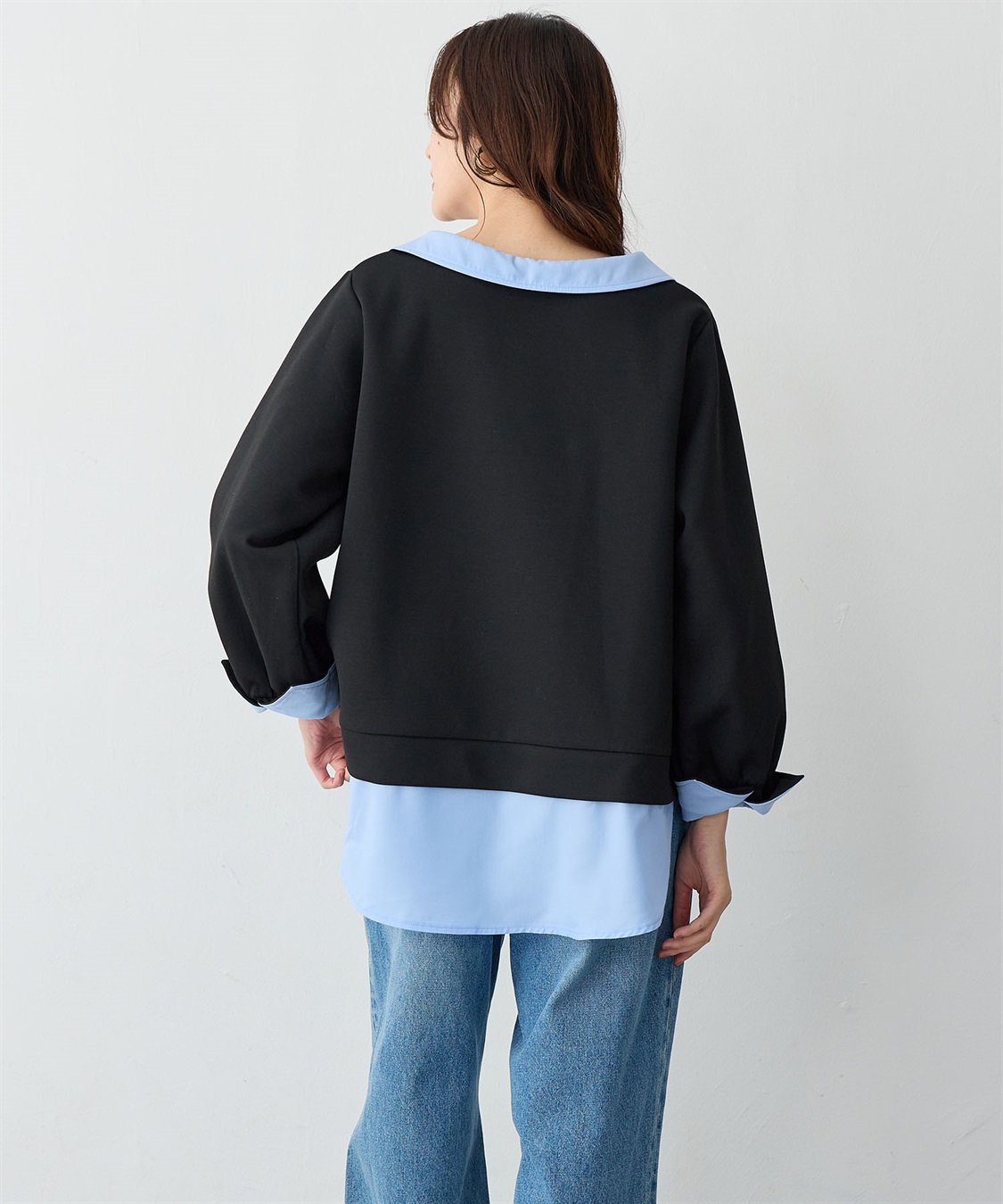 Life Style by cross marche 【anyfee/大きいサイズ】シャツレイヤード風スウェットトップス_sub_5