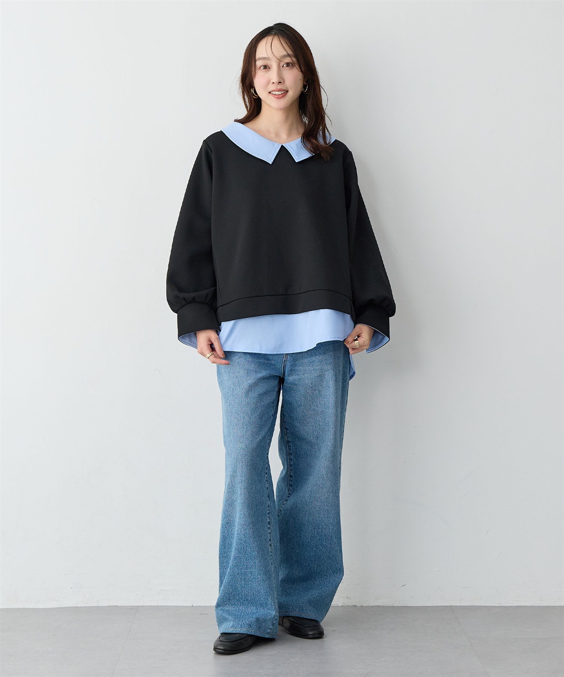 Life Style by cross marche 【anyfee/大きいサイズ】シャツレイヤード風スウェットトップス_sub_11