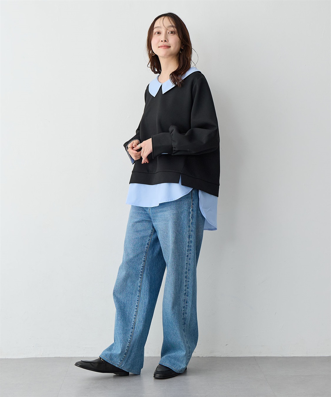 Life Style by cross marche 【anyfee/大きいサイズ】シャツレイヤード風スウェットトップス_sub_12