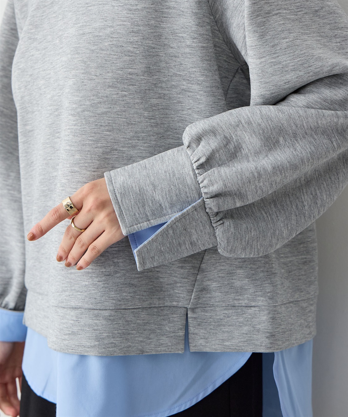 Life Style by cross marche 【anyfee/大きいサイズ】シャツレイヤード風スウェットトップス_sub_17