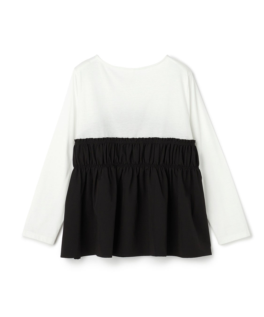 anyfee 【anyfee/大きいサイズ】ビスチェ風異素材ドッキングシャーリングトップス_sub_25