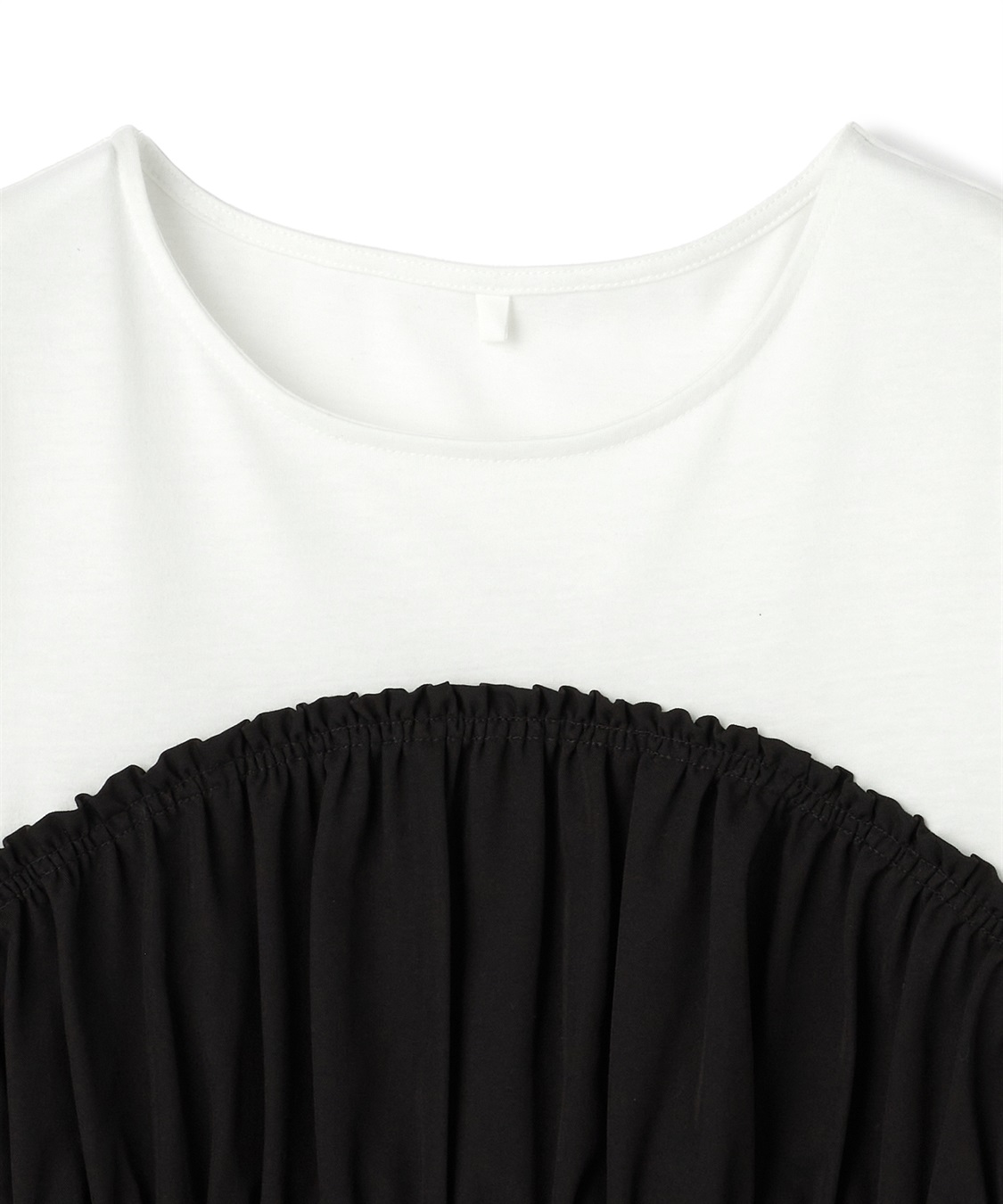 anyfee 【anyfee/大きいサイズ】ビスチェ風異素材ドッキングシャーリングトップス_sub_26