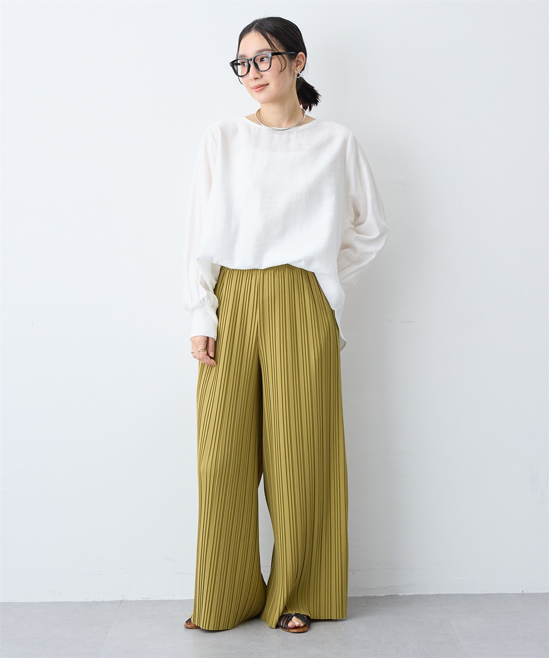 anyfee 【anyfee/大きいサイズ】セルフカットプリーツパンツ(2026SS)_sub_6