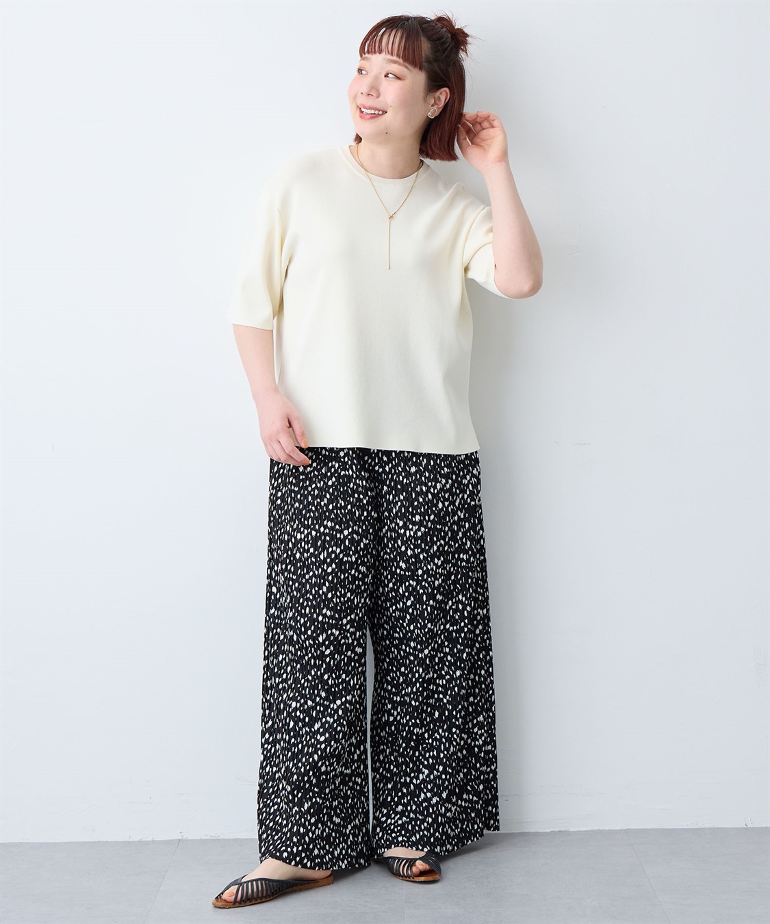 anyfee 【anyfee/大きいサイズ】セルフカットプリーツパンツ(2026SS)_sub_9