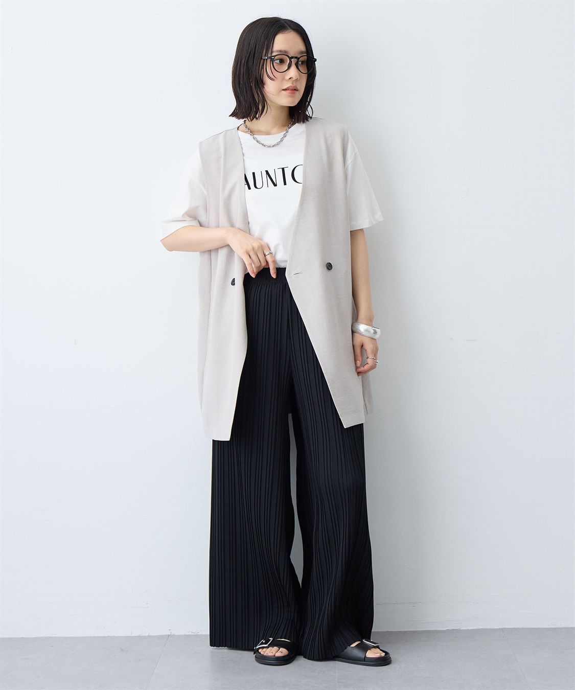anyfee 【anyfee/大きいサイズ】セルフカットプリーツパンツ(2026SS)_sub_14