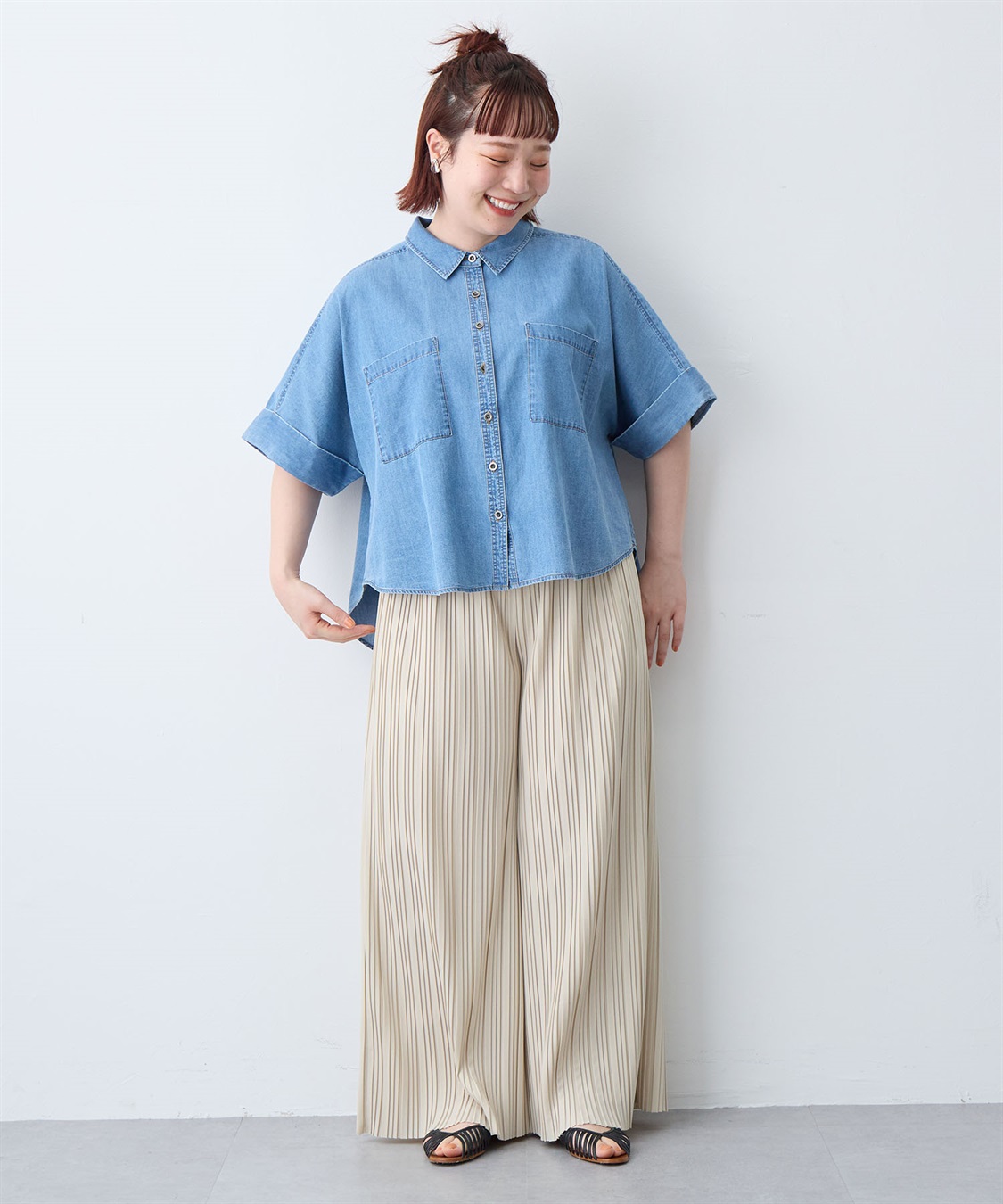 anyfee 【anyfee/大きいサイズ】セルフカットプリーツパンツ(2026SS)_sub_17