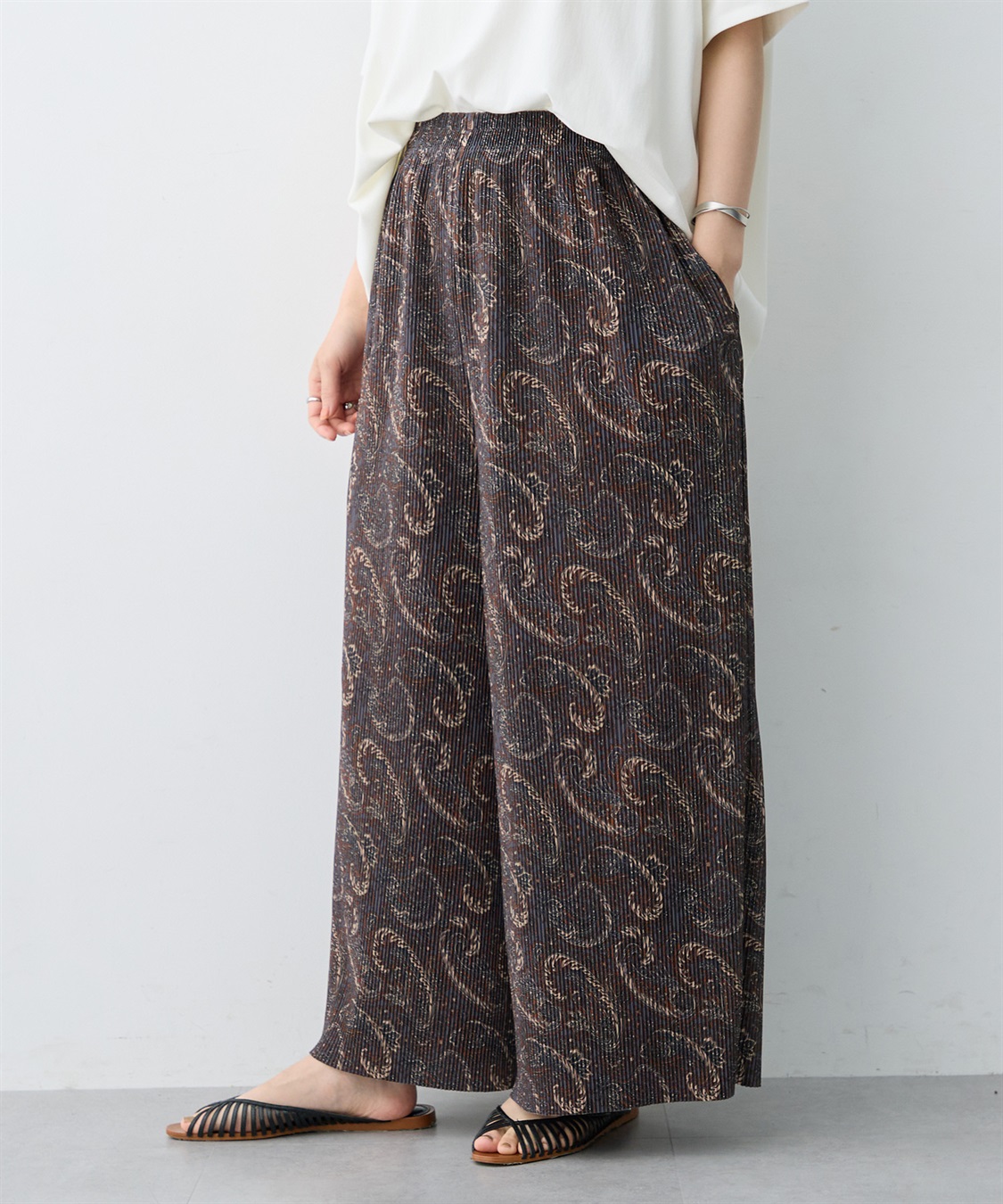 anyfee 【anyfee/大きいサイズ】セルフカットプリーツイージーパンツ_sub_7