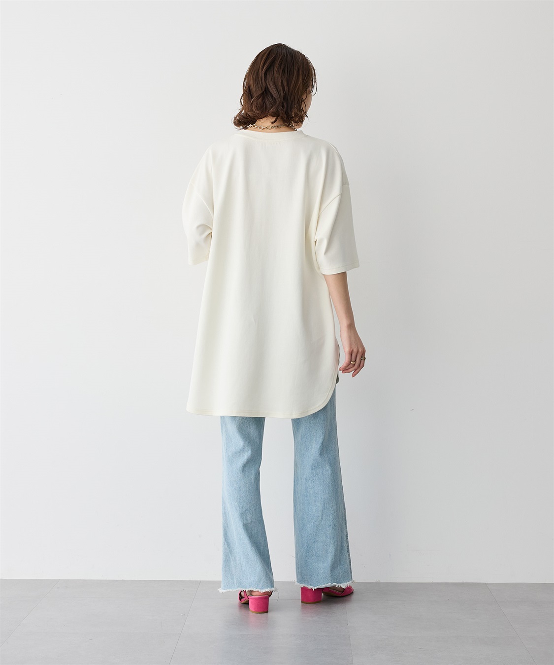 anyfee 【anyfee/プラスサイズ】裾ラウンド半袖Tシャツ《 吸水速乾・UVカット・接触冷感》_sub_5