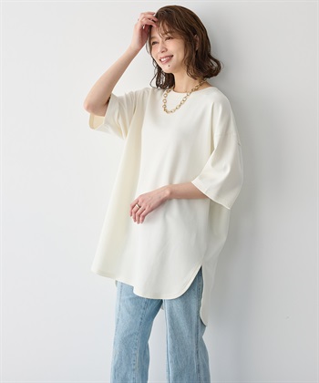anyfee 【anyfee/プラスサイズ】裾ラウンド半袖Tシャツ《 吸水速乾・UVカット・接触冷感》_subthumb_7