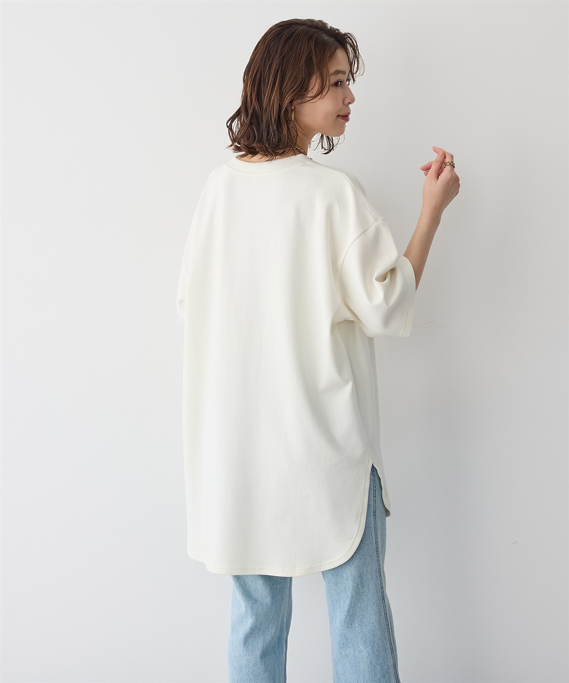 anyfee 【anyfee/プラスサイズ】裾ラウンド半袖Tシャツ《 吸水速乾・UVカット・接触冷感》_sub_8