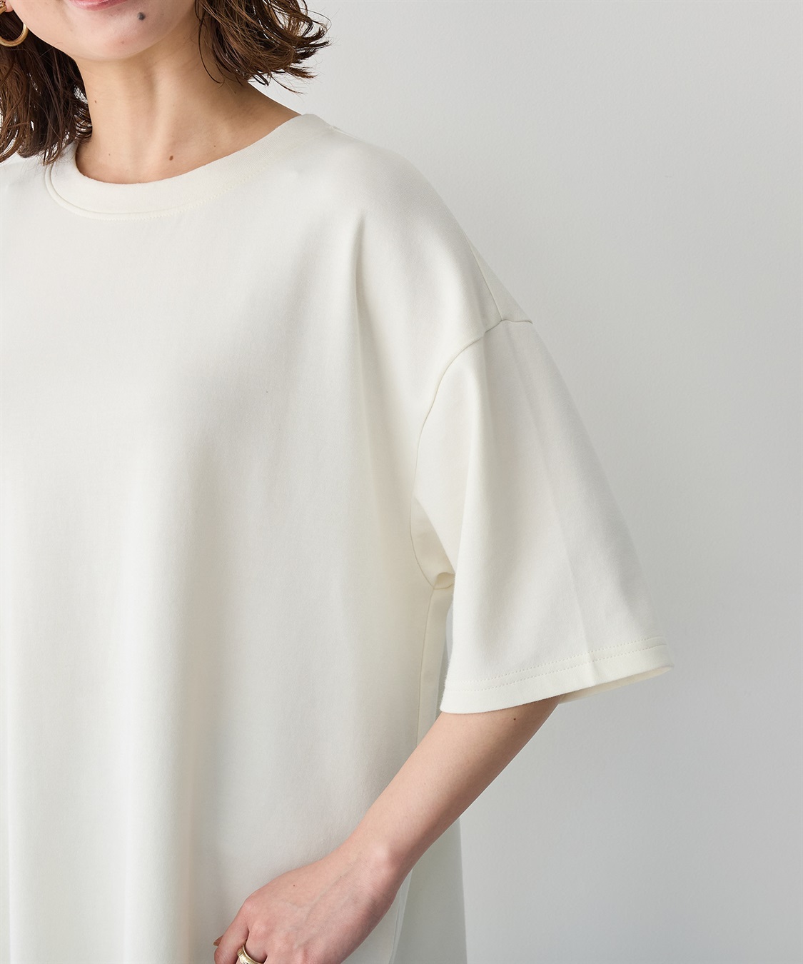 anyfee 【anyfee/プラスサイズ】裾ラウンド半袖Tシャツ《 吸水速乾・UVカット・接触冷感》_sub_10