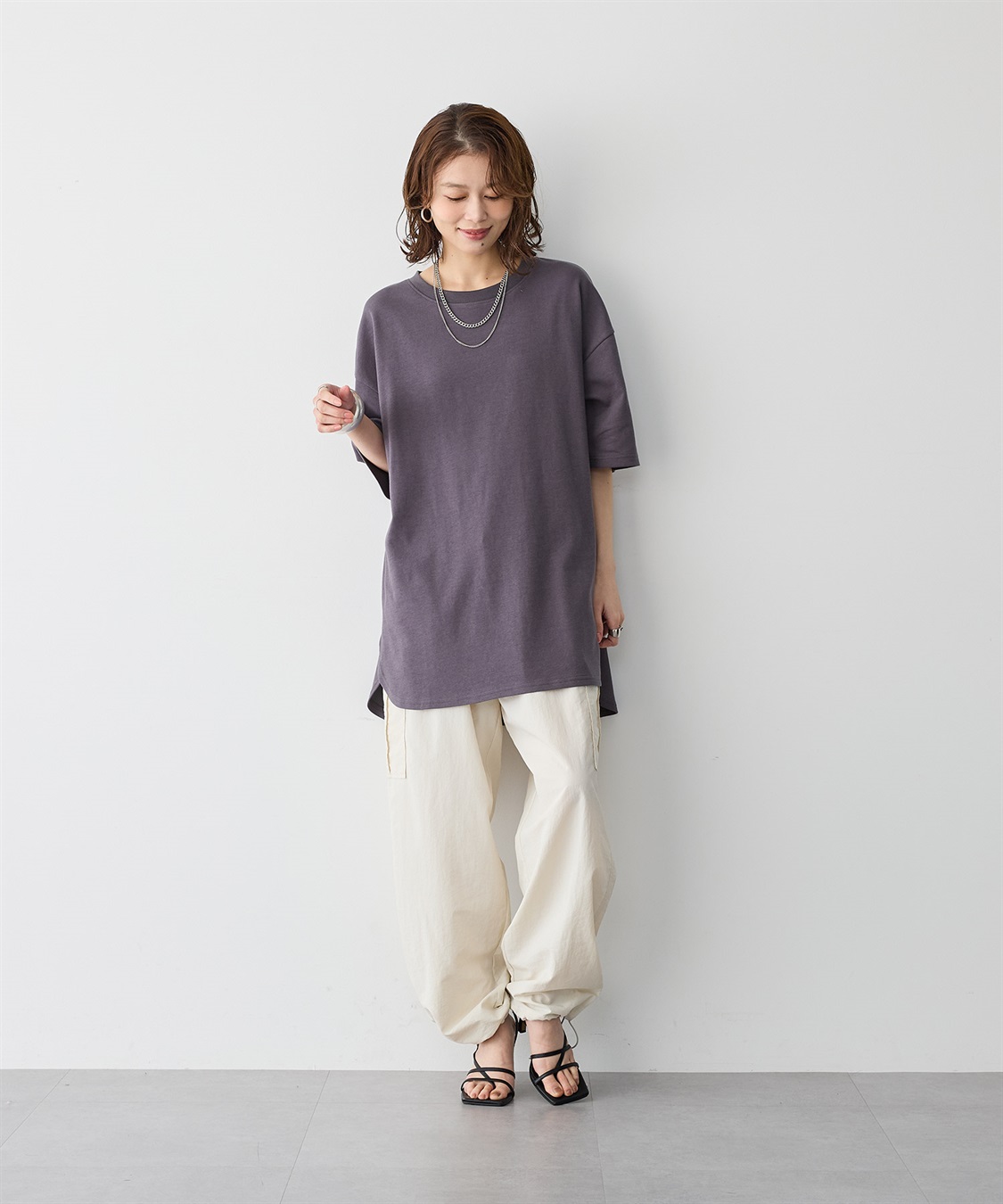 anyfee 【anyfee/プラスサイズ】裾ラウンド半袖Tシャツ《 吸水速乾・UVカット・接触冷感》_sub_14