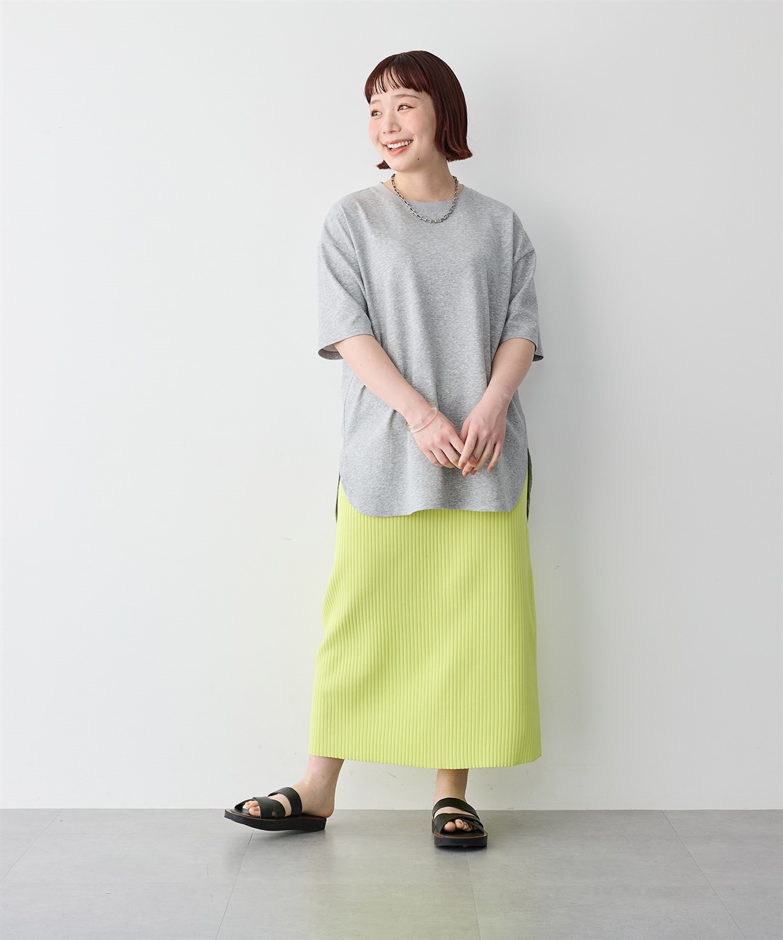 anyfee 【anyfee/プラスサイズ】裾ラウンド半袖Tシャツ《 吸水速乾・UVカット・接触冷感》_sub_18