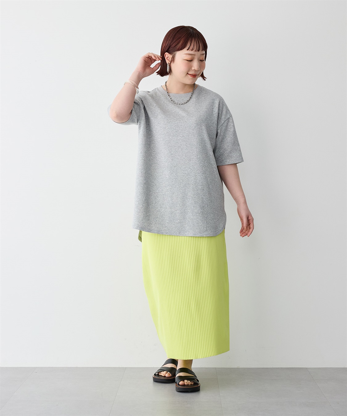 anyfee 【anyfee/プラスサイズ】裾ラウンド半袖Tシャツ《 吸水速乾・UVカット・接触冷感》_sub_19