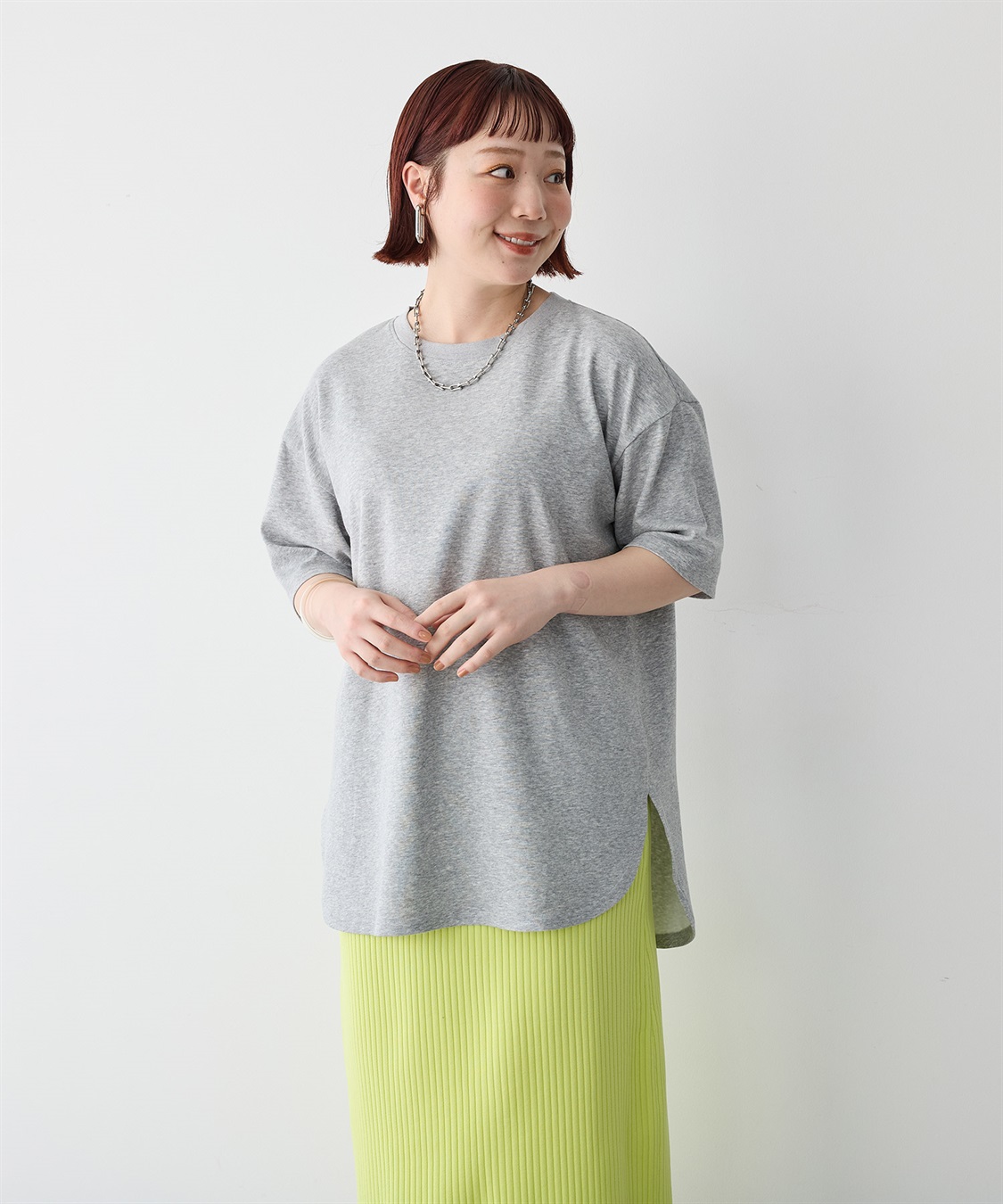 anyfee 【anyfee/プラスサイズ】裾ラウンド半袖Tシャツ《 吸水速乾・UVカット・接触冷感》_sub_22