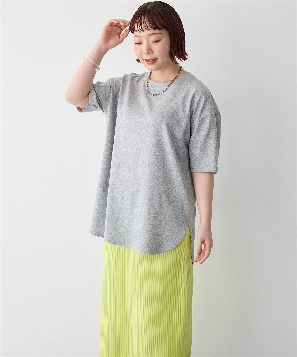 anyfee 【anyfee/プラスサイズ】裾ラウンド半袖Tシャツ《 吸水速乾・UVカット・接触冷感》_sub_23