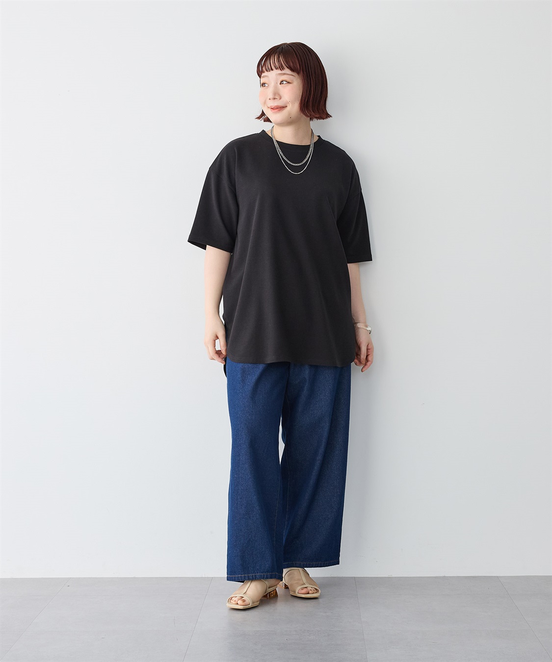 anyfee 【anyfee/プラスサイズ】裾ラウンド半袖Tシャツ《 吸水速乾・UVカット・接触冷感》_sub_24