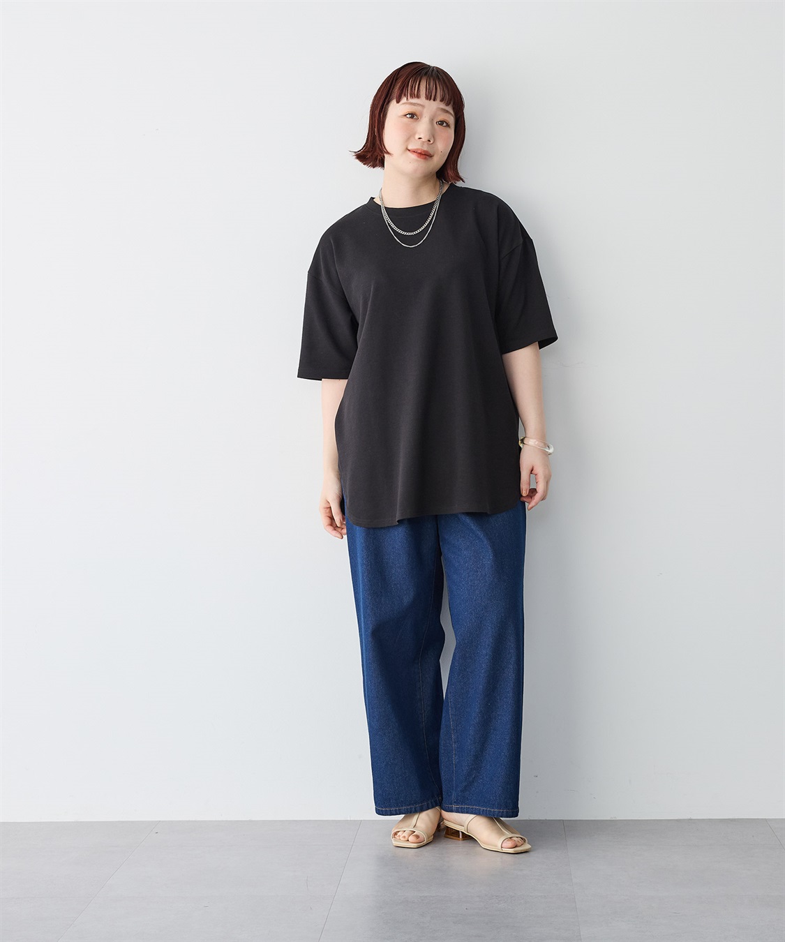 anyfee 【anyfee/プラスサイズ】裾ラウンド半袖Tシャツ《 吸水速乾・UVカット・接触冷感》_sub_25