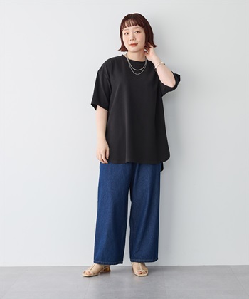anyfee 【anyfee/プラスサイズ】裾ラウンド半袖Tシャツ《 吸水速乾・UVカット・接触冷感》_subthumb_26