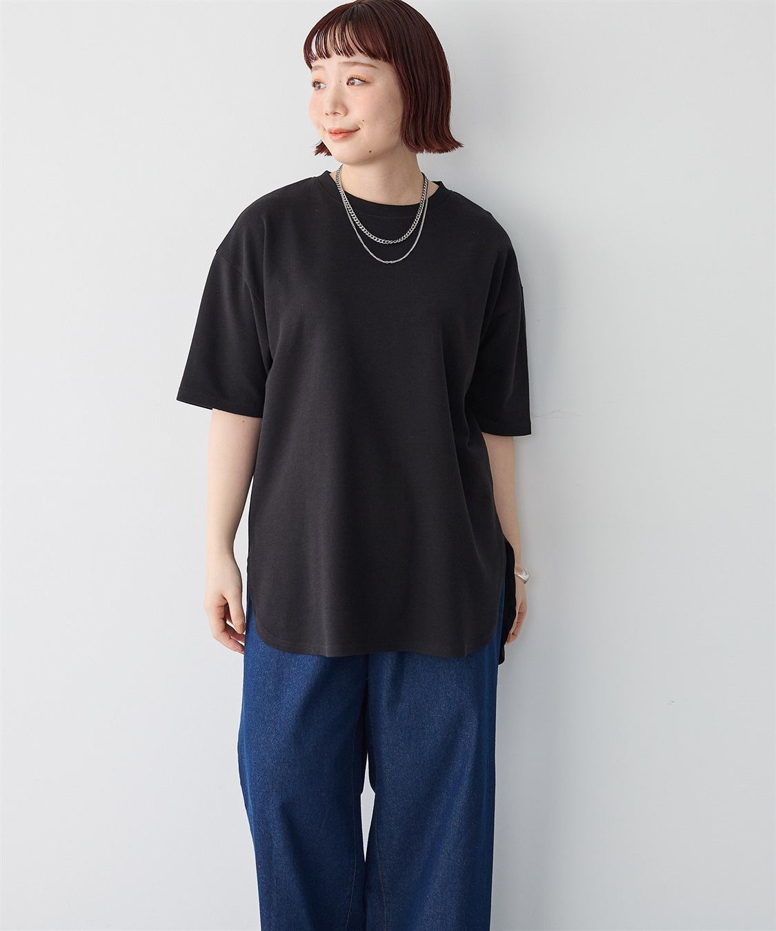 anyfee 【anyfee/プラスサイズ】裾ラウンド半袖Tシャツ《 吸水速乾・UVカット・接触冷感》_sub_27