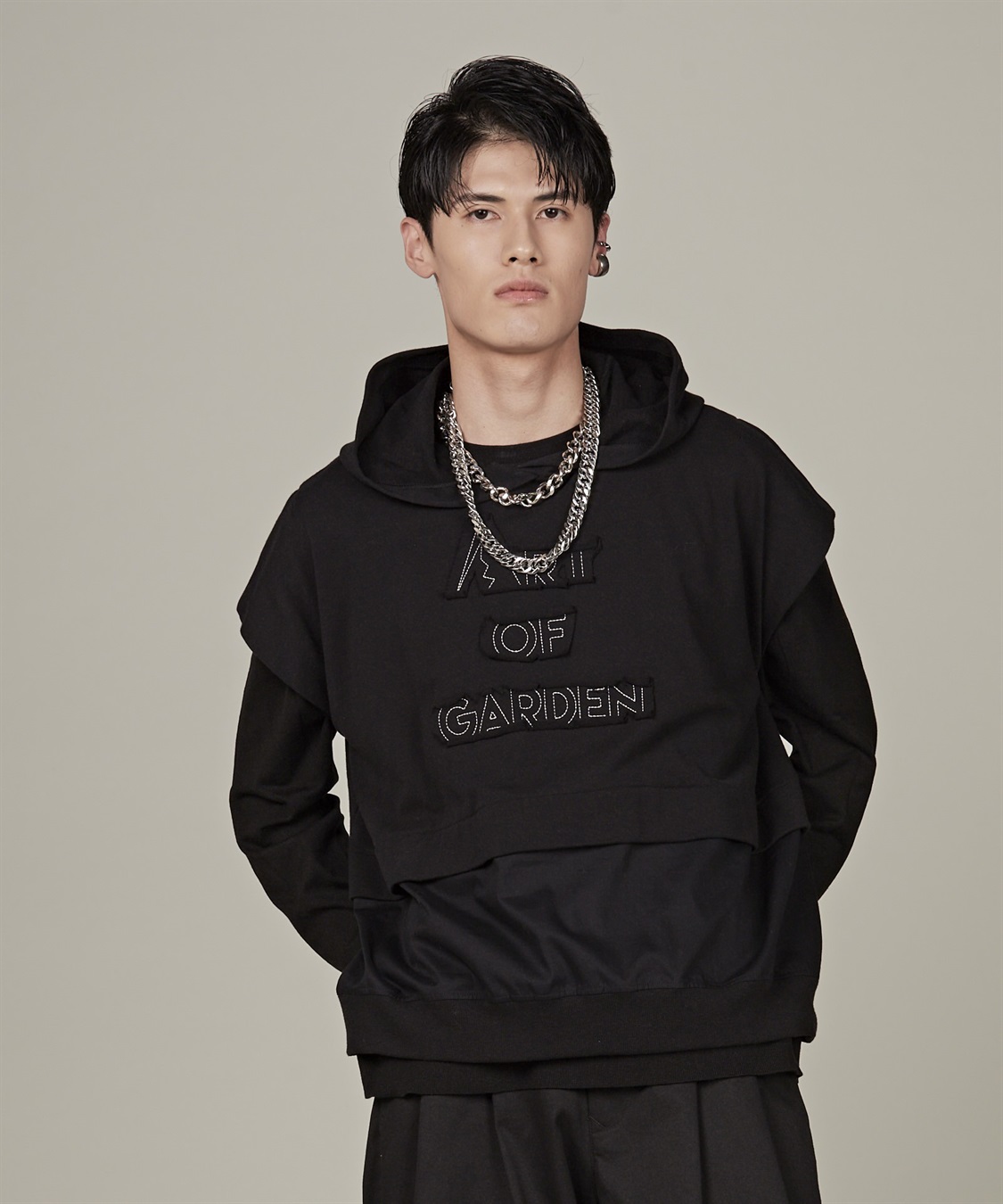 ATSURO TAYAMA ロゴ入りフード付きベスト_sub_1