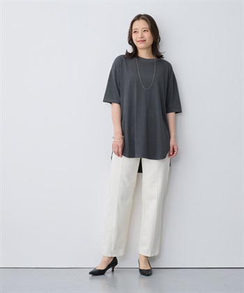 Life Style by cross marche 【anyfee/プラスサイズ】接触冷感・裾ラウンドチュニックTシャツ_subthumb_1