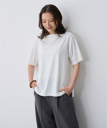 Life Style by cross marche 【anyfee/プラスサイズ】接触冷感・ボートネックTシャツ_subthumb_1
