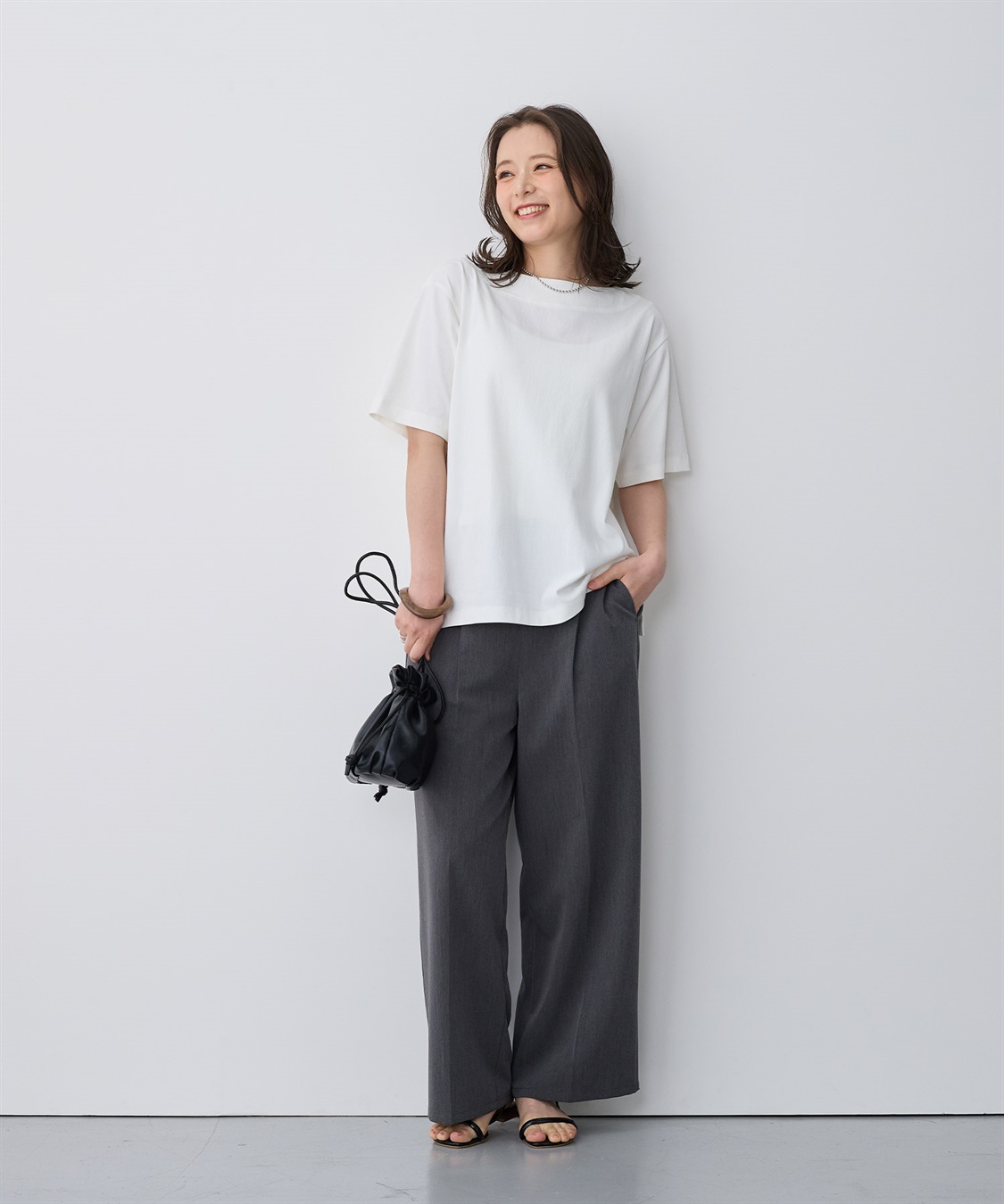 anyfee 【anyfee/プラスサイズ】接触冷感・ボートネックTシャツ_sub_7