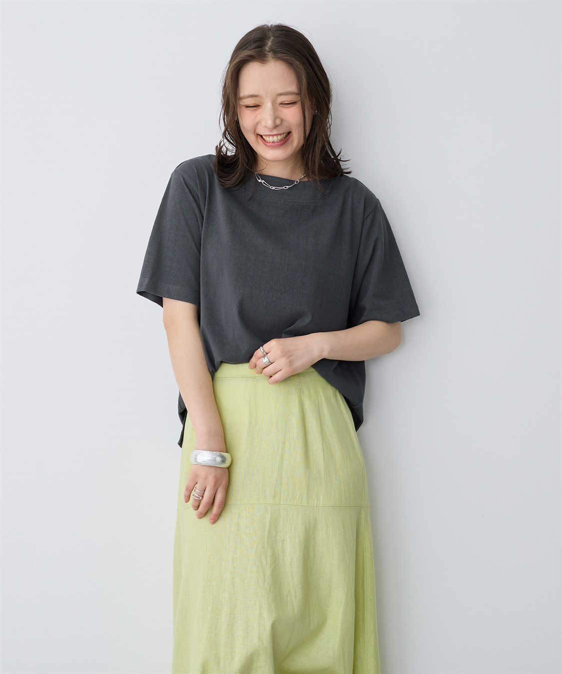 anyfee 【anyfee/プラスサイズ】接触冷感・ボートネックTシャツ_sub_9