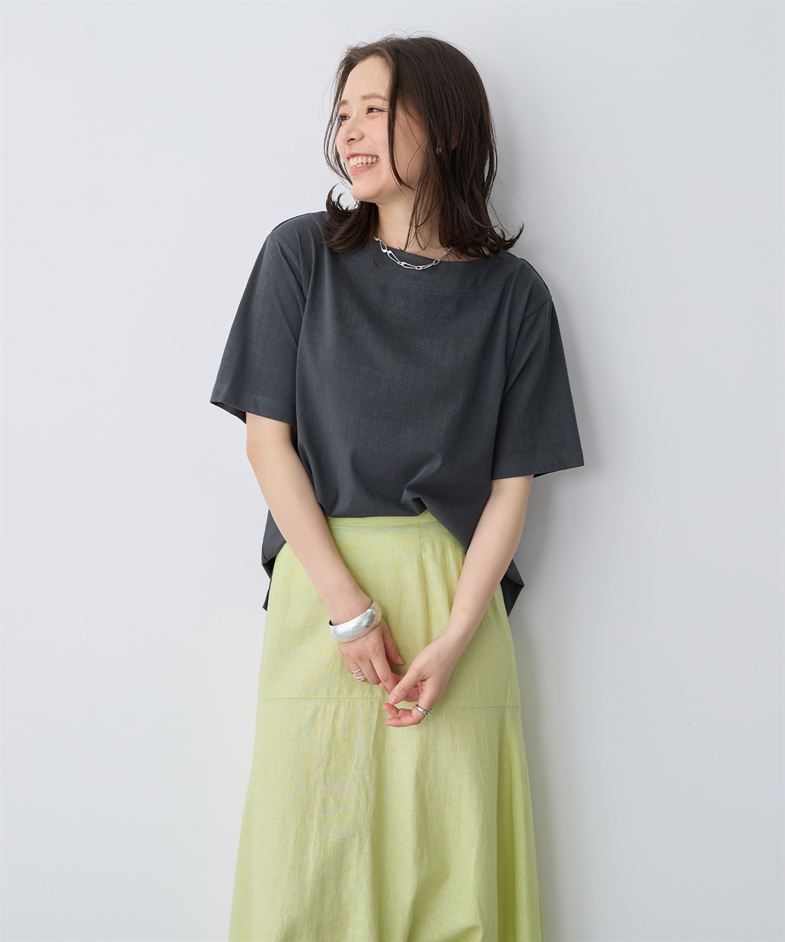 anyfee 【anyfee/プラスサイズ】接触冷感・ボートネックTシャツ_sub_11