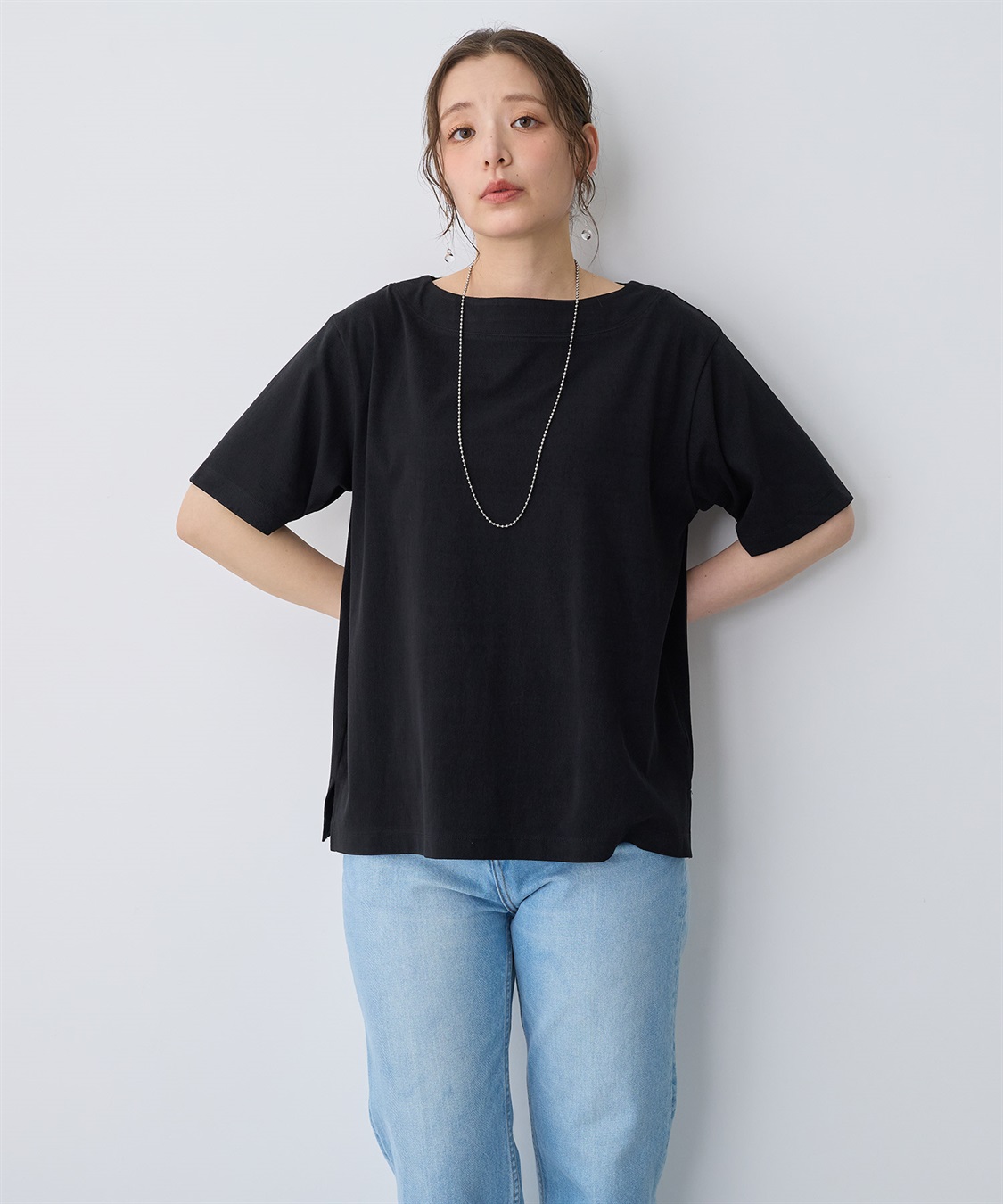 anyfee 【anyfee/プラスサイズ】接触冷感・ボートネックTシャツ_sub_18