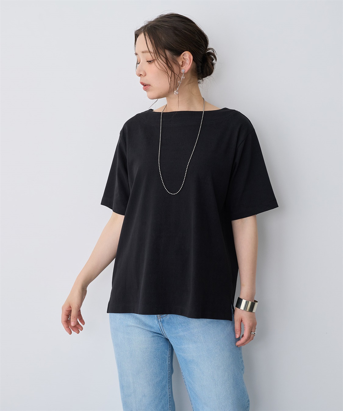 anyfee 【anyfee/プラスサイズ】接触冷感・ボートネックTシャツ_sub_19