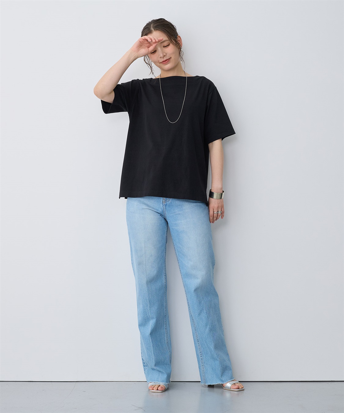 anyfee 【anyfee/プラスサイズ】接触冷感・ボートネックTシャツ_sub_20