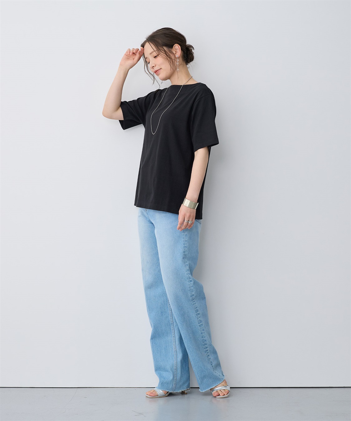 anyfee 【anyfee/プラスサイズ】接触冷感・ボートネックTシャツ_sub_23