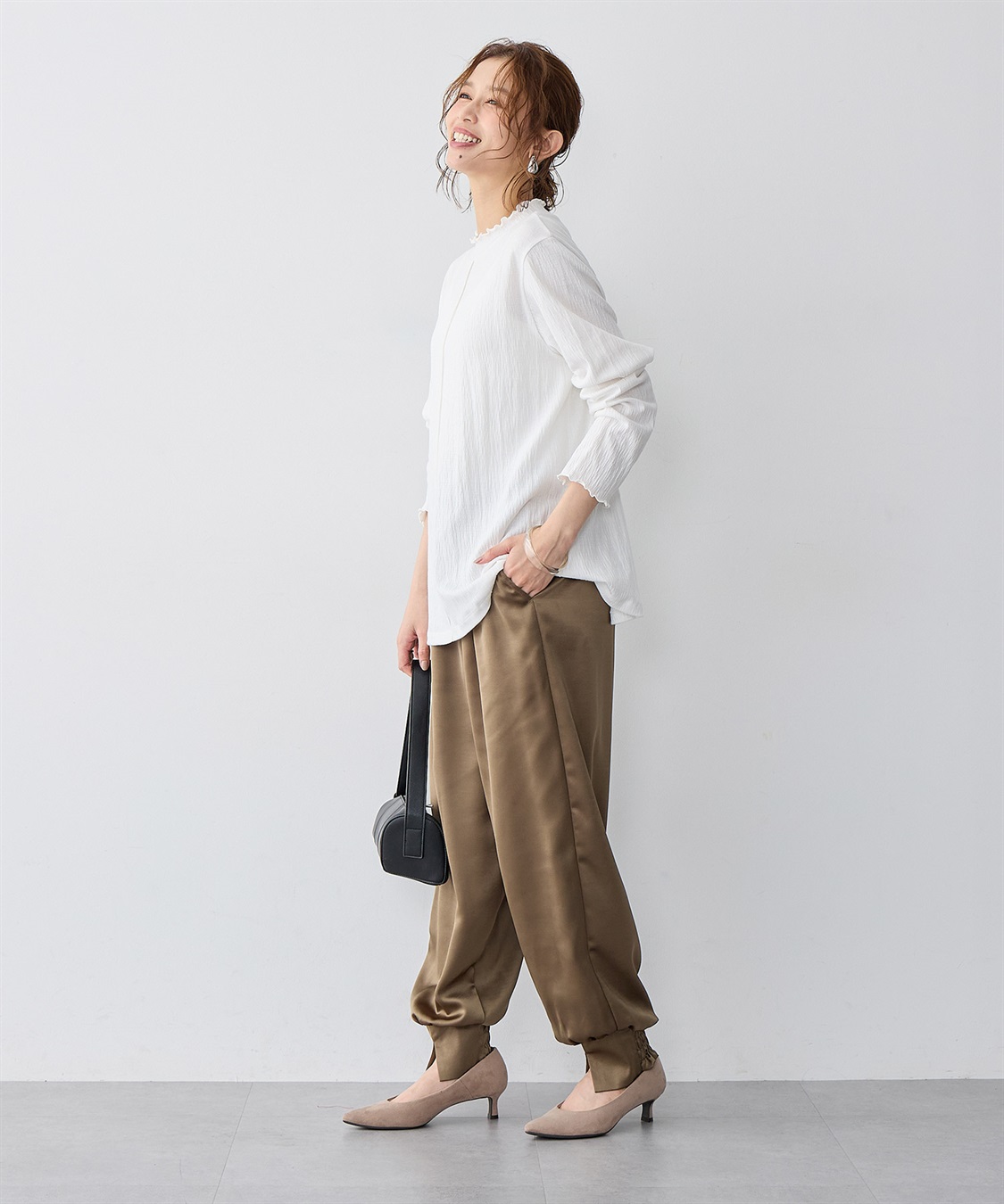 Life Style by cross marche 【anyfee/大きいサイズ】楊柳メロープチハイネックトップス_sub_7