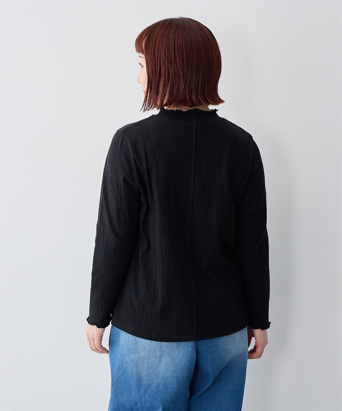 Life Style by cross marche 【anyfee/大きいサイズ】楊柳メロープチハイネックトップス_sub_17